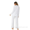 Donne a maniche lunghe Viscosio modale Piamas Set Sleepwear